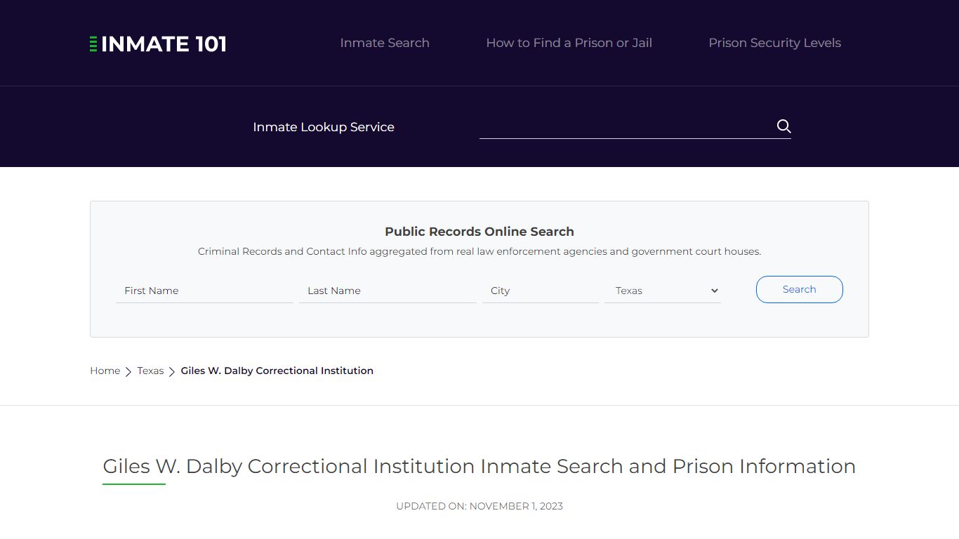 Giles W. Dalby Correctional Institution Inmate Search | Lookup | Roster